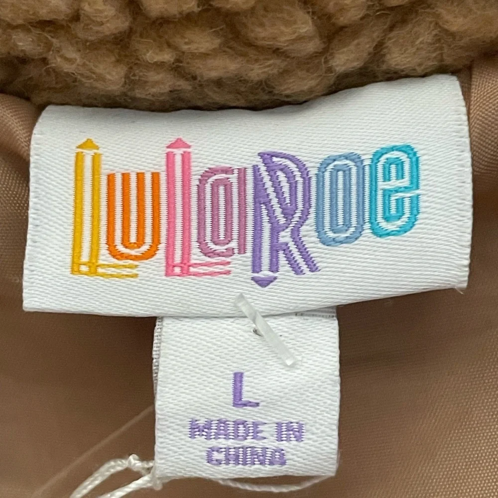 LuLaRoe Sherpa Fleece Button Down Jacket Size L - Picture 2 of 8